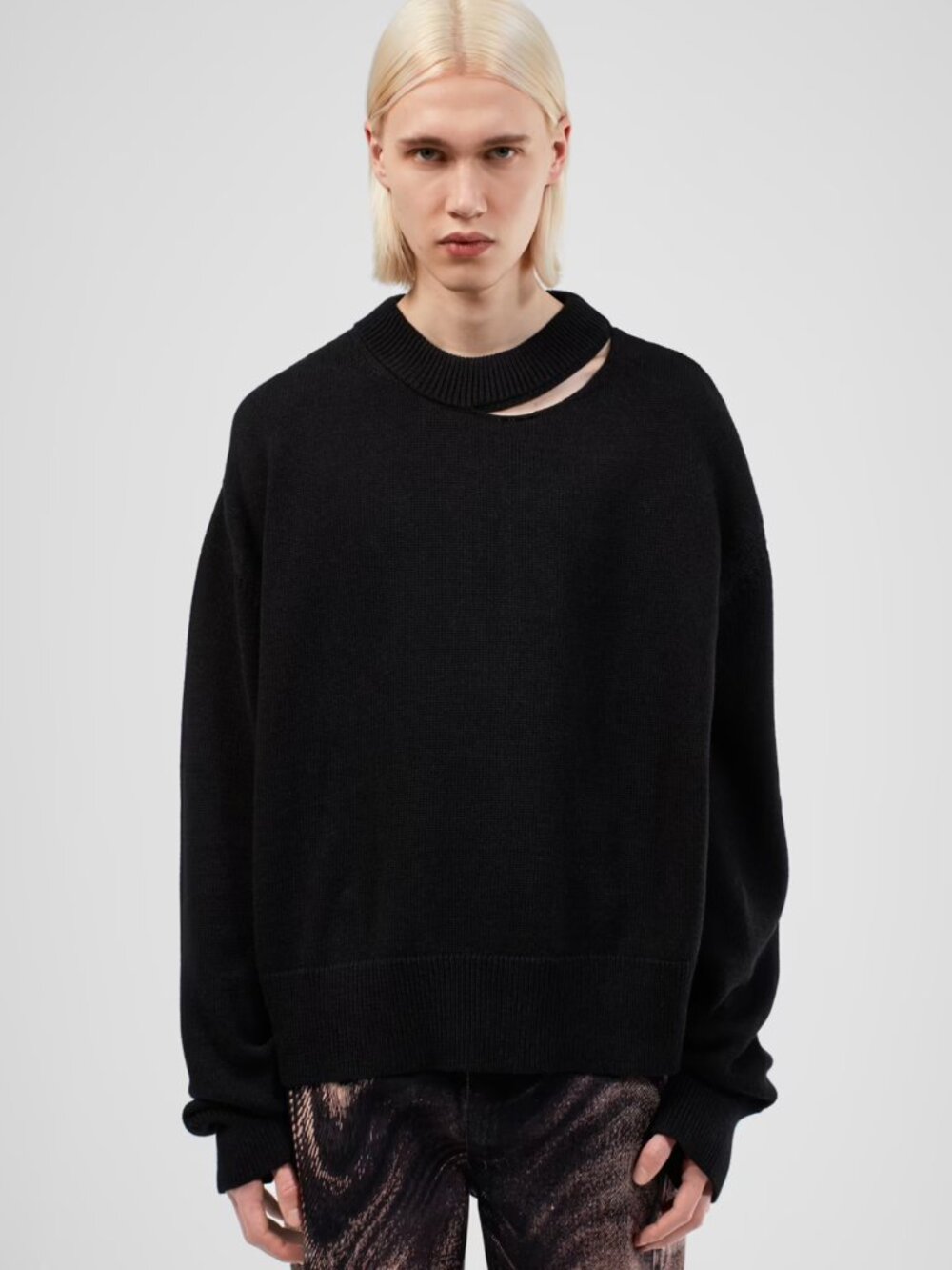Camperlab Melange Knit Sweater Black Size M 100% Cotton
